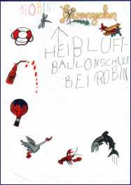 Heissluftballonschule selbstgemalt von Robin